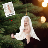 Custom Photo Ornament, Baby Ornament, Christmas Ornament 2023, Xmas Gift for Kid