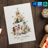 Christmas Tree Card, Photo Christmas Card Template, Printable Christmas Card, Personalized Holiday Card with Photo, Picture Christmas Card