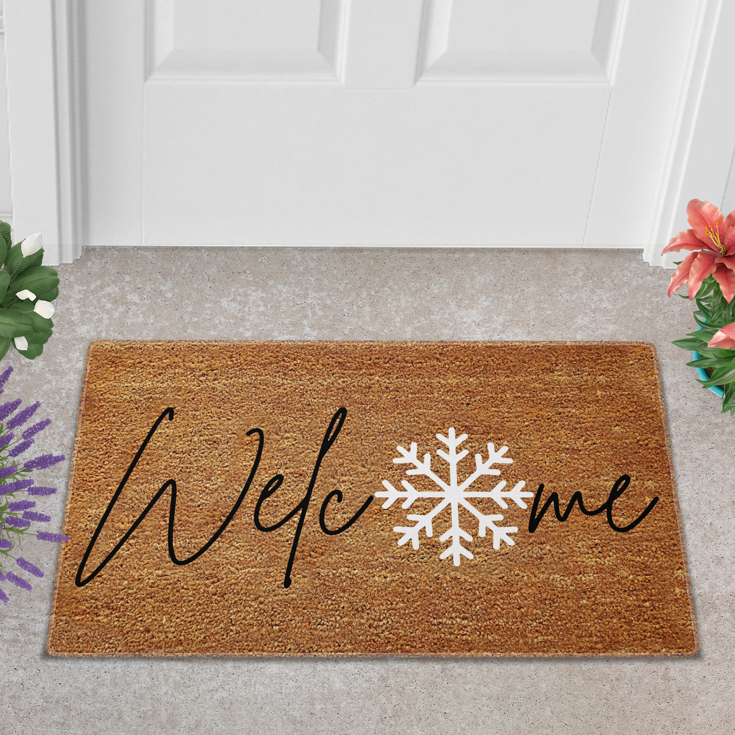 Welcome Snowflake Holiday Doormat, Funny Christmas Welcome Mat, Christmas Decor, Winter Decor, Christmas Gift