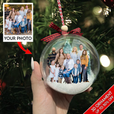 Personalized Family Photo Ornament, 3D Christmas Ball Ornament, Christmas Gift For Family, Family Members