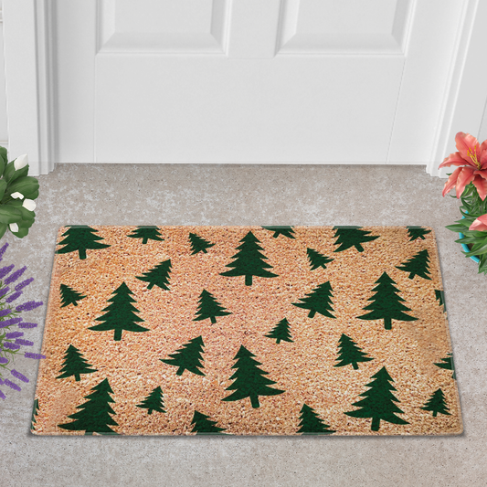 Christmas Tree Pattern Door Mat, Winter Doormat, Welcome Mat, Cute Christmas Door Mat