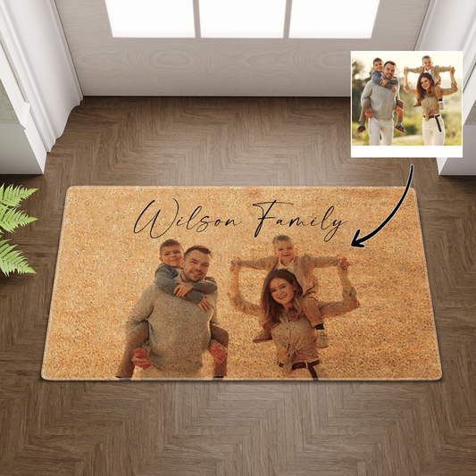 Custom Photo Doormat, Welcome Doormat, Personalized Gift, Family Picture Doormat, Home Decor, Christmas Gift For Family