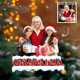 Custom Photo Ornament, Family Photo Gift, Grandma with Kid Ornament, Gift For Grandparent