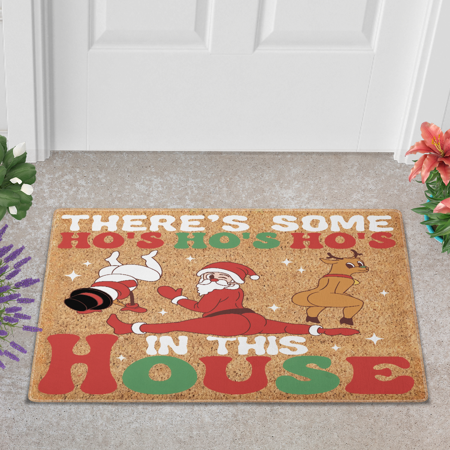 There's Some Ho Ho Ho's In This House Doormat, Funny Christmas Door Mat, Christmas Welcome Mat, Holiday Door Mat, Family Christmas Gift