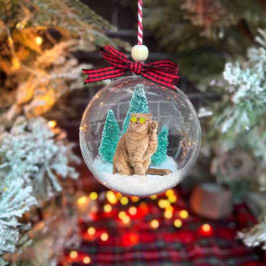 Personalized Pet Photo Ornament, 3D Christmas Ball Ornament, Pet Lovers Gift | Pet Ball