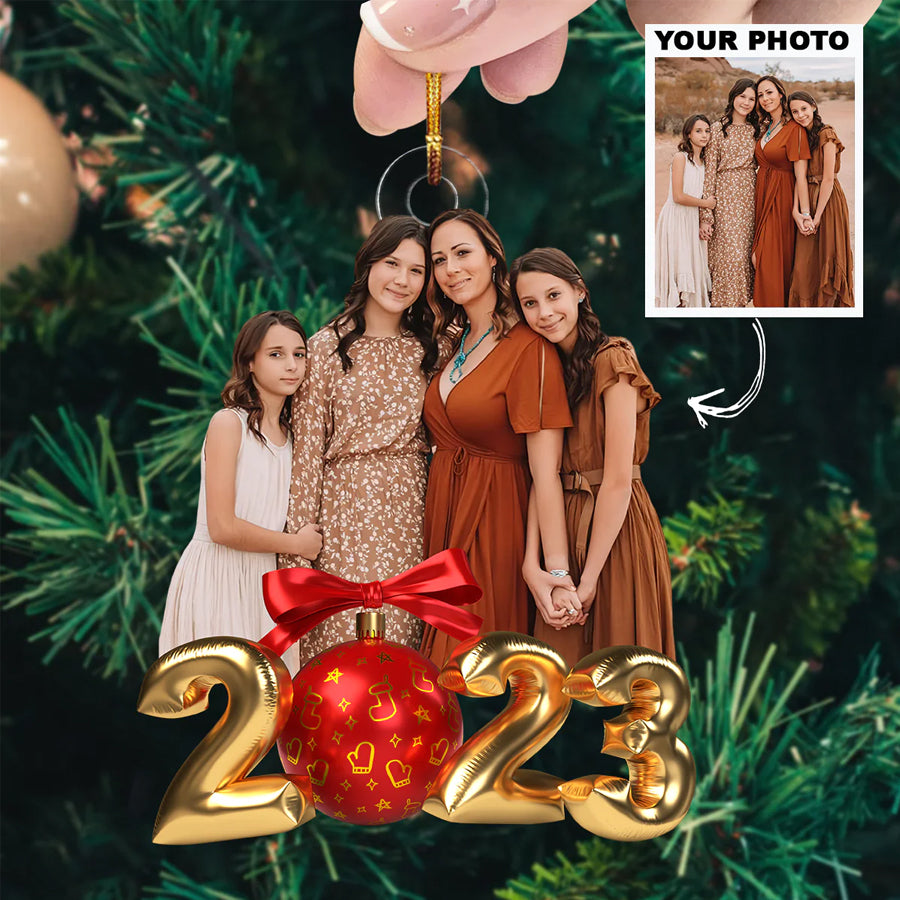 Custom Photo Ornament, Family Photo Ornament, Christmas 2023 Gift, Gift For Family Members