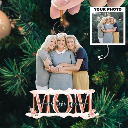 Custom Family Photo Ornament, Mom Photo Ornament, Gift For Mom, Family Gift