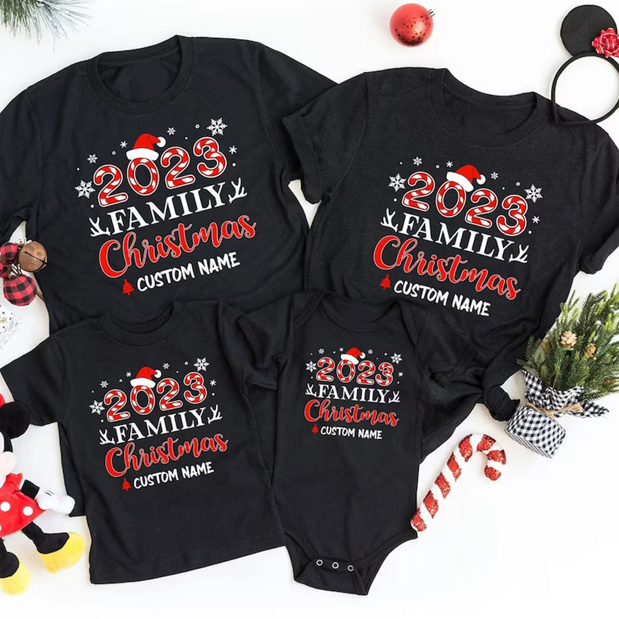 2023 Family Christmas Shirts, Matching Family Christmas T shirt, Christmas Dad Mom Shirt, Xmas Kids Tee, Couple Xmas Shirt, Merry Christmas