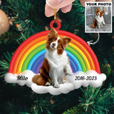 Custom Pet Photo Ornament, Pet Memorial Gift, Gift For Pet Lover| Pet Rainbow