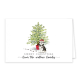 Custom Pet Portrait Christmas Card, Pet Holiday Card, Pet with Christmas Tree Card, Pet Lovers Gift