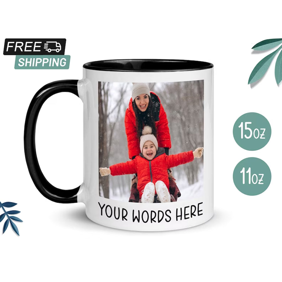 Custom Photo Mug, Personalized Mug With Picture, Custom Mom Gift, Birthday Gift For Mom