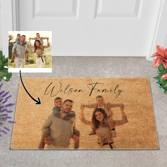 Custom Photo Doormat, Welcome Doormat, Personalized Gift, Family Picture Doormat, Home Decor, Christmas Gift For Family