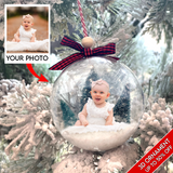 Personalized Baby Photo Ornament, 3D Christmas Ball Ornament, Christmas Gifts for Family Members, Kids