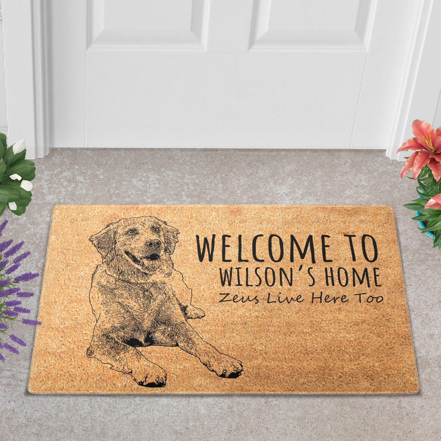 Personalized Dog Gift, Welcome Mat Dog, Dog Doormat, Custom Dog Gift, Dog Breeds, Dog Door Mat, Dog Welcome Doormat