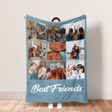 Custom Photo Blanket Collage, Cozy Blanket, Personalized Gift for Sister, Picture Collage Blankets, Christmas Gift For Friend, Besties Gift