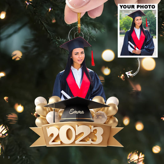 Custom Photo Ornament, Graduation Photo Ornament, Graduation Gift, Gift For Friend