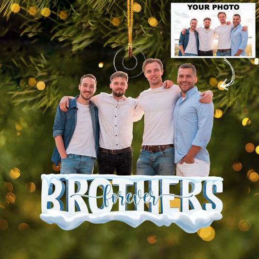 Custom Photo Ornament, Brothers Ornament, Gift For Family Members, Friends