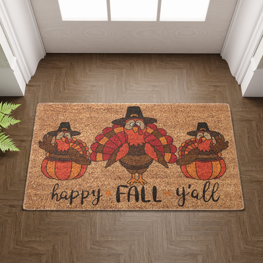 Happy Fall Y'all Turkeys, Doormat