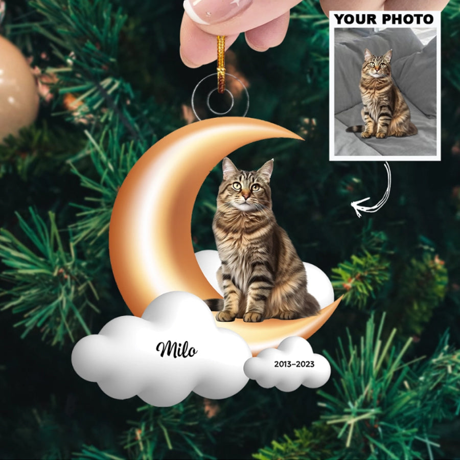 Custom Pet Photo Ornament, Pet Memorial Ornament, Pet Loss Gift | Pet Moon