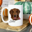 Personalised Pet Mug, Dog Coffee Mug, Pet Memorial, Dog Portrait Mug, Gift for Dog Lovers, Dog Mom, Custom Dog Portrait