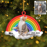 Custom Pet Photo Ornament, Pet Memorial Gift, Gift For Pet Lover| Pet Rainbow