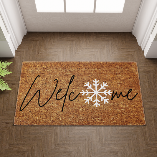 Welcome Snowflake Holiday Doormat, Funny Christmas Welcome Mat, Christmas Decor, Winter Decor, Christmas Gift
