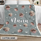 Personalized Grandparent Blanket, Custom Grandkids Photo Blanket,  Grandkid Blanket, Gifts for Grandma, Grandma Gift, Christmas Keepsake, Xmas Gift For Nana, Mimi, Gigi