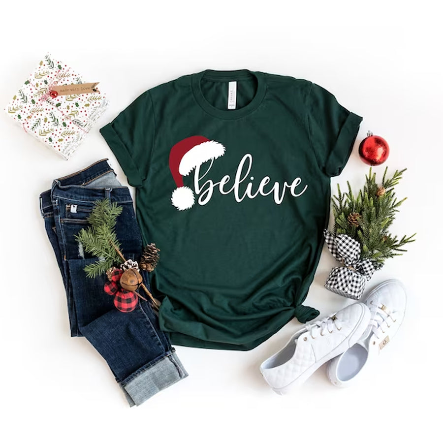 Believe Christmas Shirt, Christmas Believe Shirt, Christmas Party Shirt, Christmas T-Shirt, Christmas Family Shirt, Believe Shirt