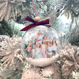 Personalized Family Photo Ornament, 3D Christmas Ball Ornament, Birthday, Christmas Gifts for Family Members