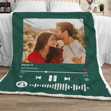 Personalized Couple Song Blanket, Wedding Anniversary Gift For Couple, Customized Couple Fleece Blanket, Couple Song Gift, Scannable Code, Christmas Gift, Couple Gifts