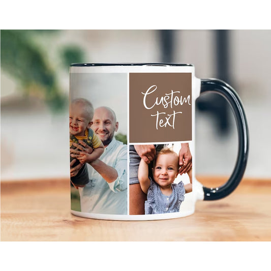 Custom Photo Collage Mug, Photo Collage With Text Mug, Collage Coffee Mug, Family Gift