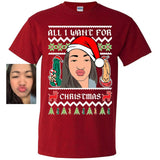 Personality Photo Christmas T Shirt, Funny Xmas Shirt, Christmas Custom Ugly Shirt, Funny Christmas Tee, Christma Gift