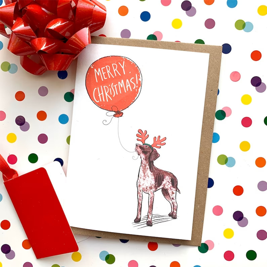 Pet Portrait Card, Pet Christmas Card, Pet Lover Gift, Christmast Gift