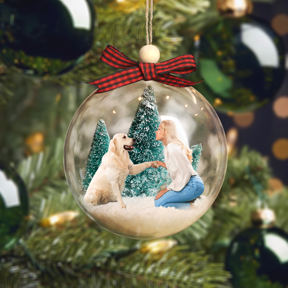 Custom Photo Ornament, Christmas Ball Ornament, Gift For Pet Owner, Pet Lover Gift | Ball Pet