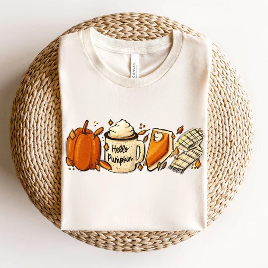 Hello Pumpkin Shirt, Thanksgiving Gift, Pumpkin Tee, Autumn Gift, Fall Clothing, Autumn Shirt,Thanksgiving Gift Idea