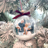 Custom Photo Ornament, 3D Christmas Ball Ornament, Christmas Gift For Family Members, Husband, Wife