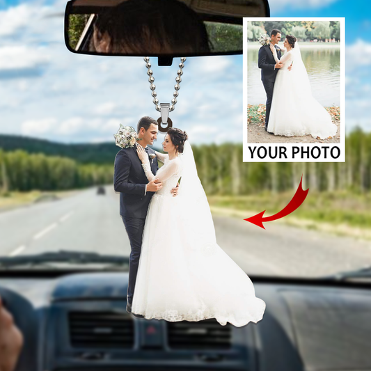 Custom photo Car Ornament | Married