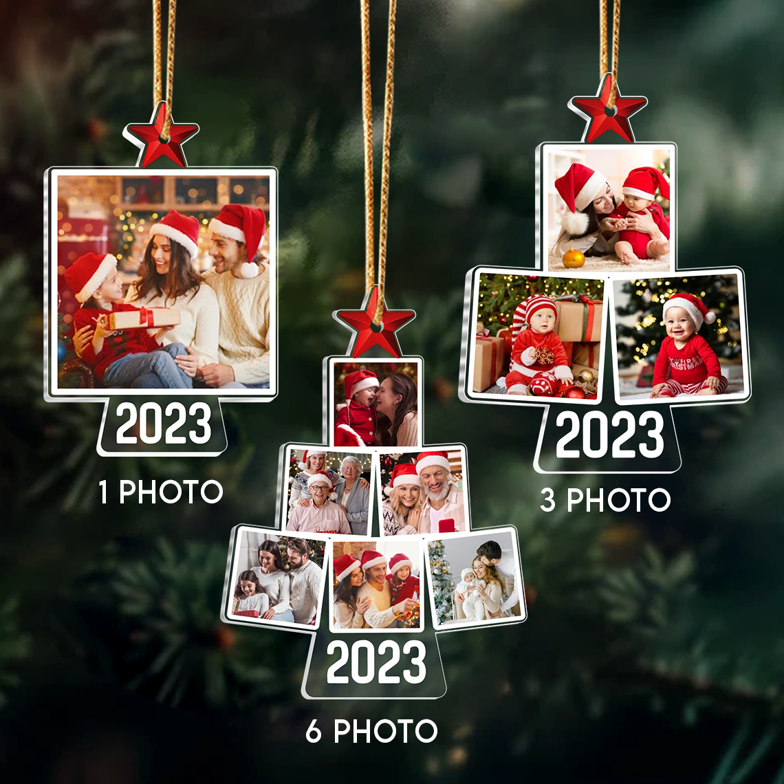 Custom Photo Christmas Tree Ornament, Couple Photo Ornaments, Anniversary, Christmas Gift For Her, Him