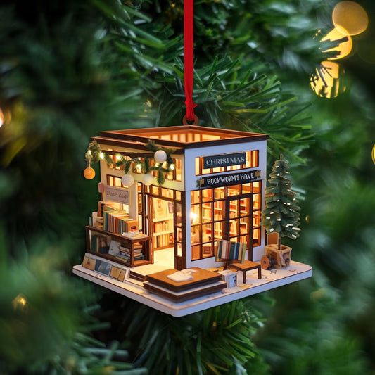 Custom Book Store Ornament, Bookshelves Ornaments, Custom Name Ornament for Book Lovers, Chritsmas Gift for Librarian