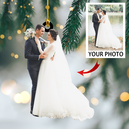 Custom photo Ornament, Couple Ornament | Married