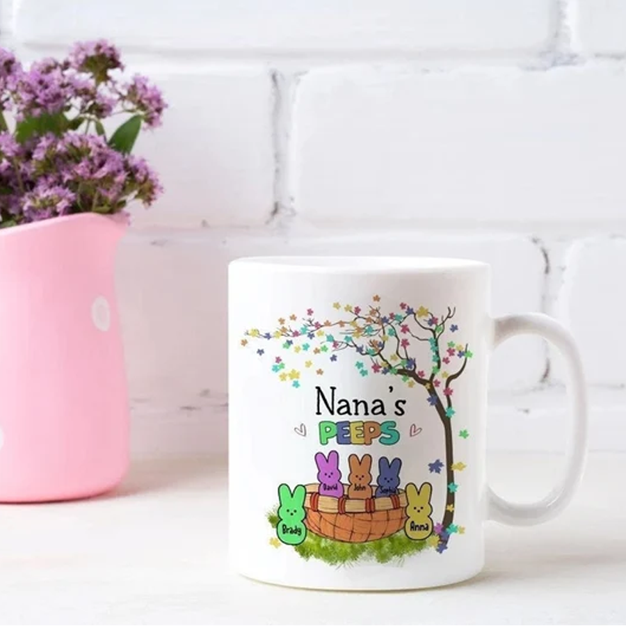 Personalized Easter Nana Peeps Mug, Easter Day Gifts, Cute Mommy Easter Mug, Mother's Day Gift, Gift For Mom, Grandma Easter Mugs