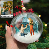 Custom Photo Christmas Ball Ornament, Personalized Christmas Gifts, Couple Ornament | Ball Couple