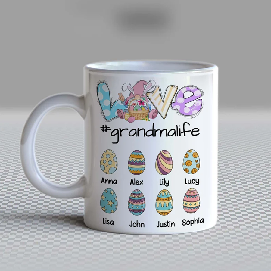 Personalized Easter Grandma Mug, Cute Mommy Easter Mug, Grandma Easter Mug, Mother's Day Gift, Gift For Grandma, Easter's Day Gift