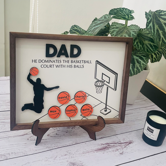 The Basketball Wooden Sign, Dad Basketball Wood Sign, Gift for Dad, Father's Day Gift