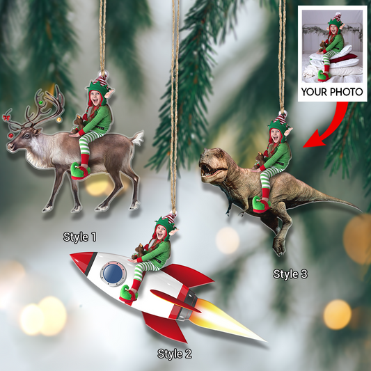 Custom photo Ornament | Riding Kid