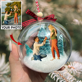 Custom Photo Christmas Ball Ornament, Personalized Christmas Gifts, Couple Ornament | Ball Couple