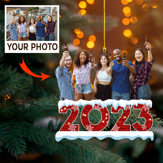 Custom photo Ornament | 2023 Red