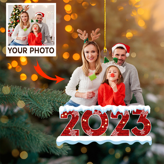 Custom photo Ornament | 2023 Red