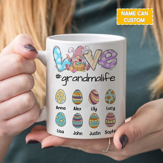 Personalized Easter Grandma Mug, Cute Mommy Easter Mug, Grandma Easter Mug, Mother's Day Gift, Gift For Grandma, Easter's Day Gift