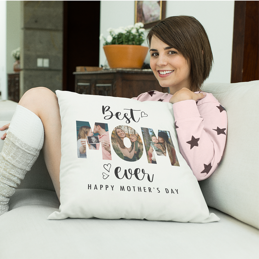 Best Mom Ever Pillow, Custom Pillow with Photo,  Gift For Mom,  Personalized Pillow With Photo, Home Decor, Mother's Day Pillow